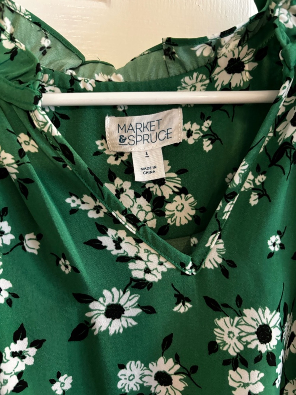Market & Spruce Green Floral Midi Dress with Tie Waist - Picture 2 of 4